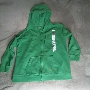 XXL John Deere Green Zip-up Hoodie
